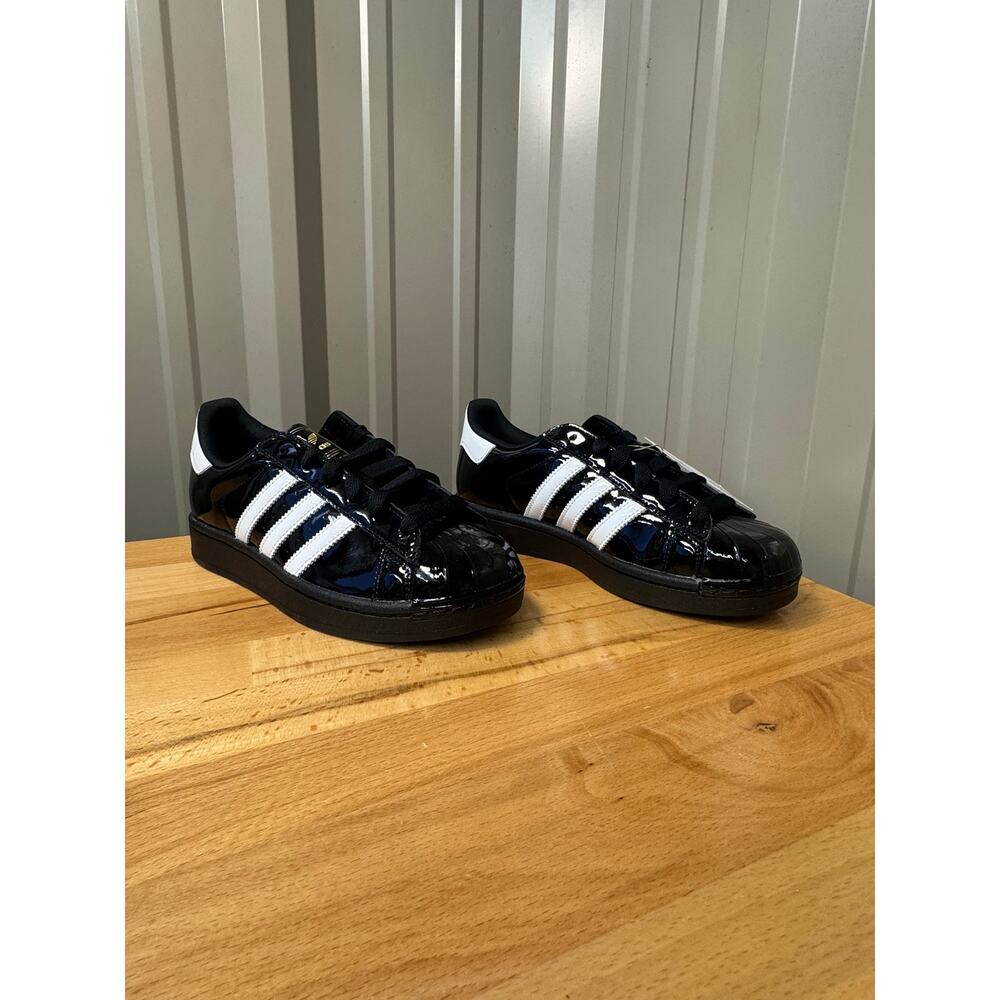 adidas Originals Superstar II W Black Patent Leather JS4009 Womens 6.5 NIB
